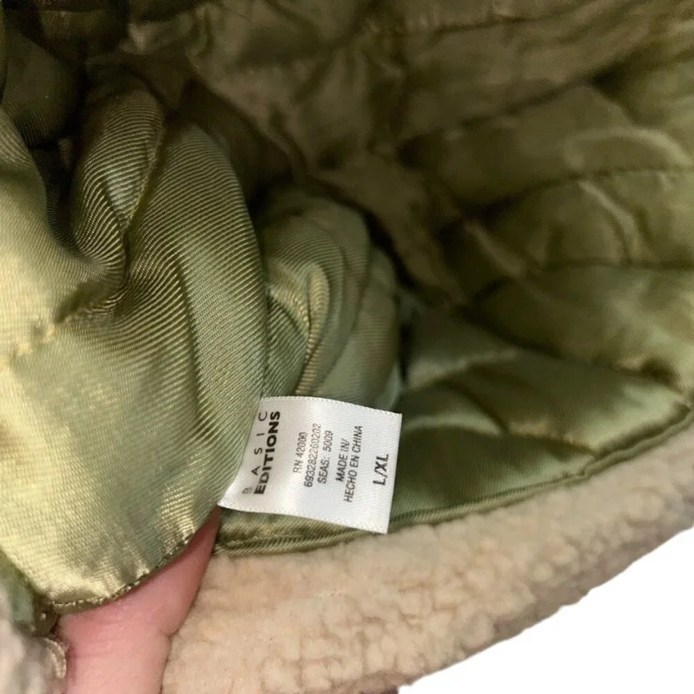 basic editions khaki classic faux sherpa sheepskin trapper Fall Winter h…